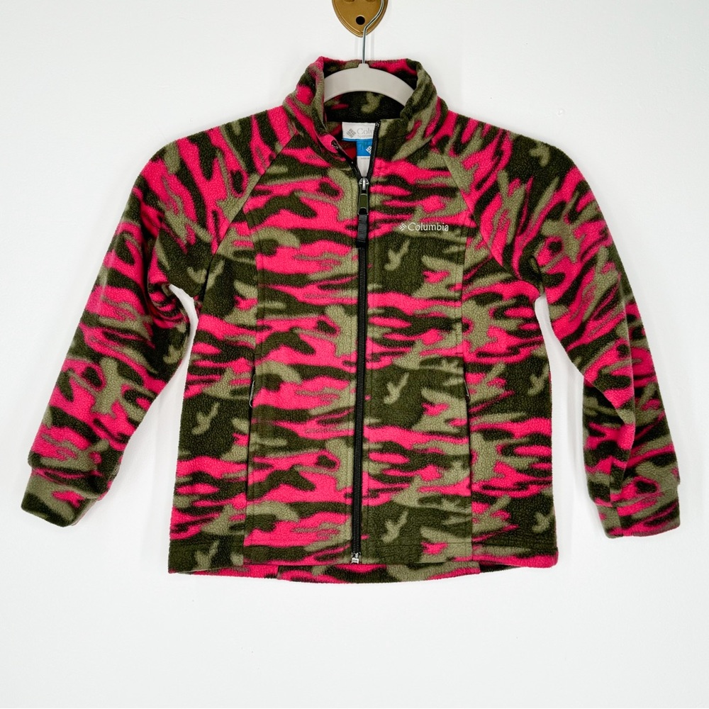 Columbia Fleece Camouflage Long Sleeve Zip Up Sweater Kids Size 6/6X